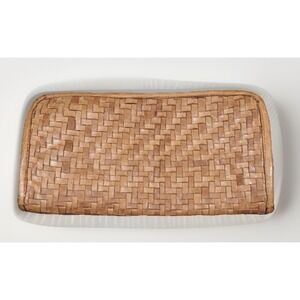 Vintage Platania Italy Weave Soft Leather Zip Around Wallet